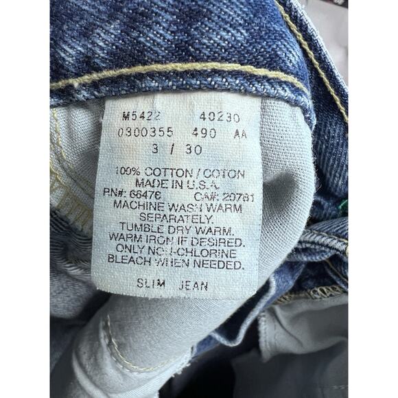 Early 90s TOMMY HILFIGER Jeans 26x29.5 Slim Big Patch Logo 1990s Denim Vintage - Picture 10 of 15